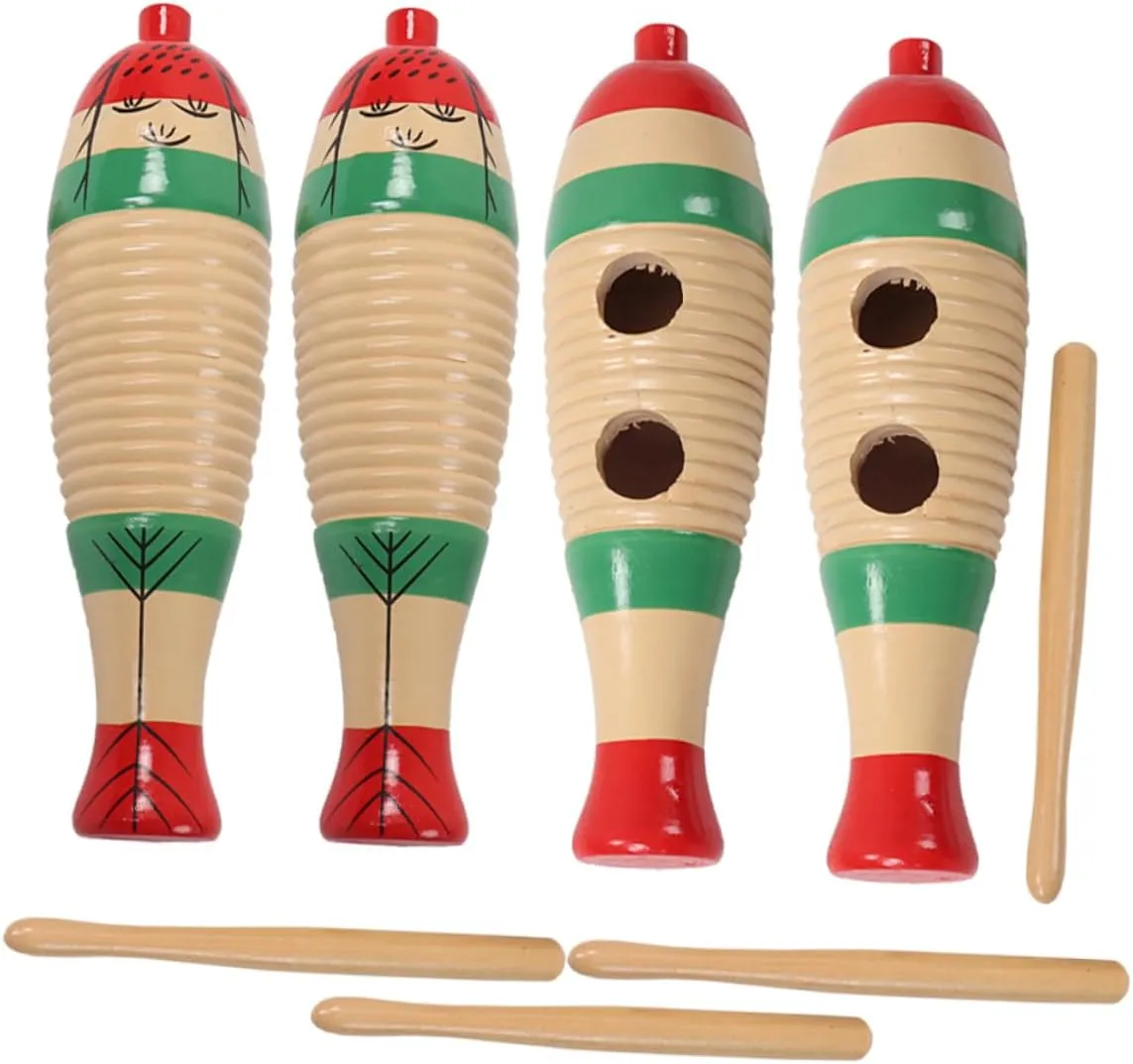 Kisangel 4 Sets Percussion Instruments for Preschool Musical to Enhance Creativity Imagination and Rhythm Skills Compact Design for