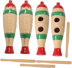 Kisangel 4 Sets Percussion Instruments for Preschool Musical to Enhance Creativity Imagination and Rhythm Skills Compact Design for