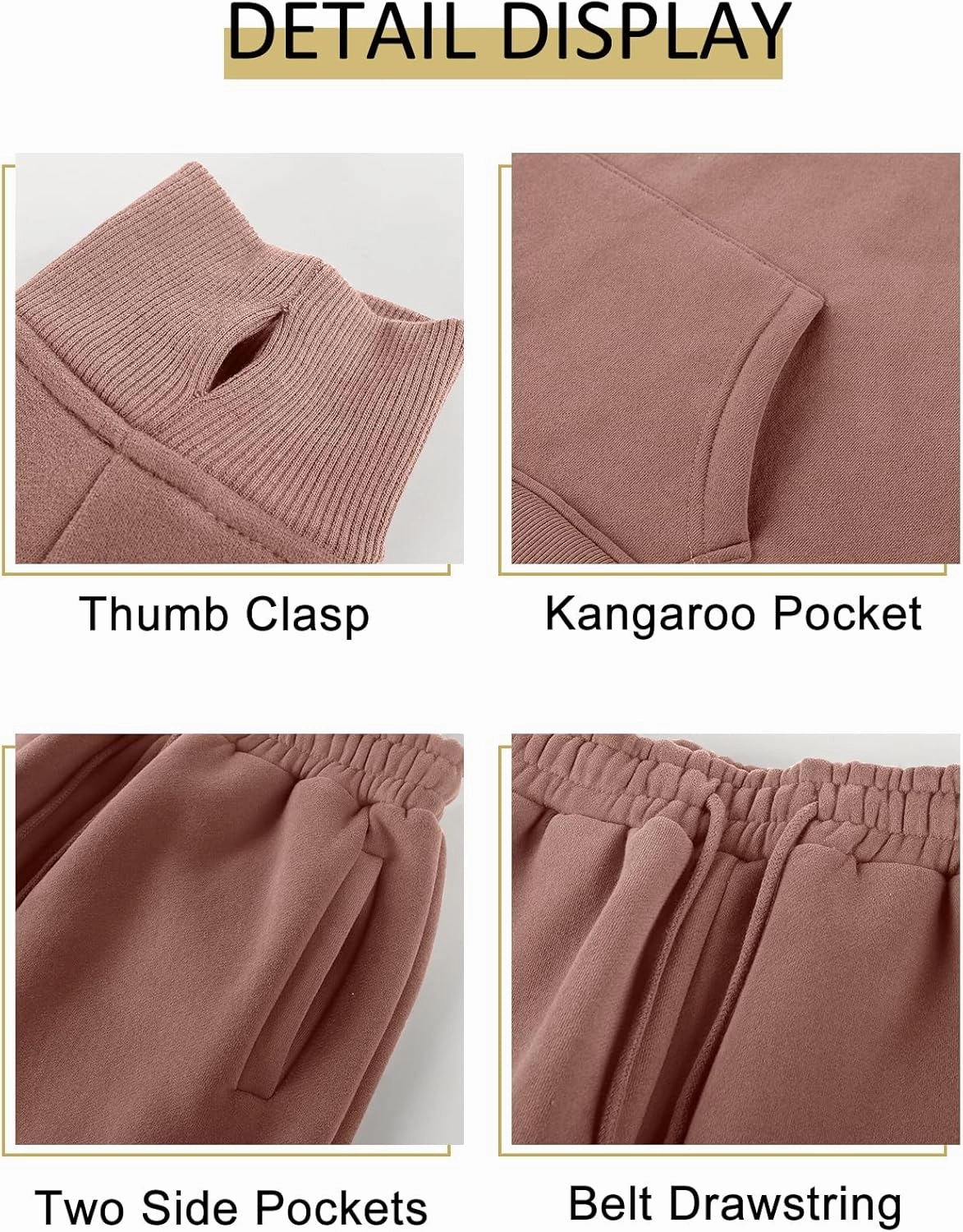 Kissonic Women's Fleece Jogger Sets 2 Pieces Sweatsuits Outfits Crop Top Hoodies Jogger Pants