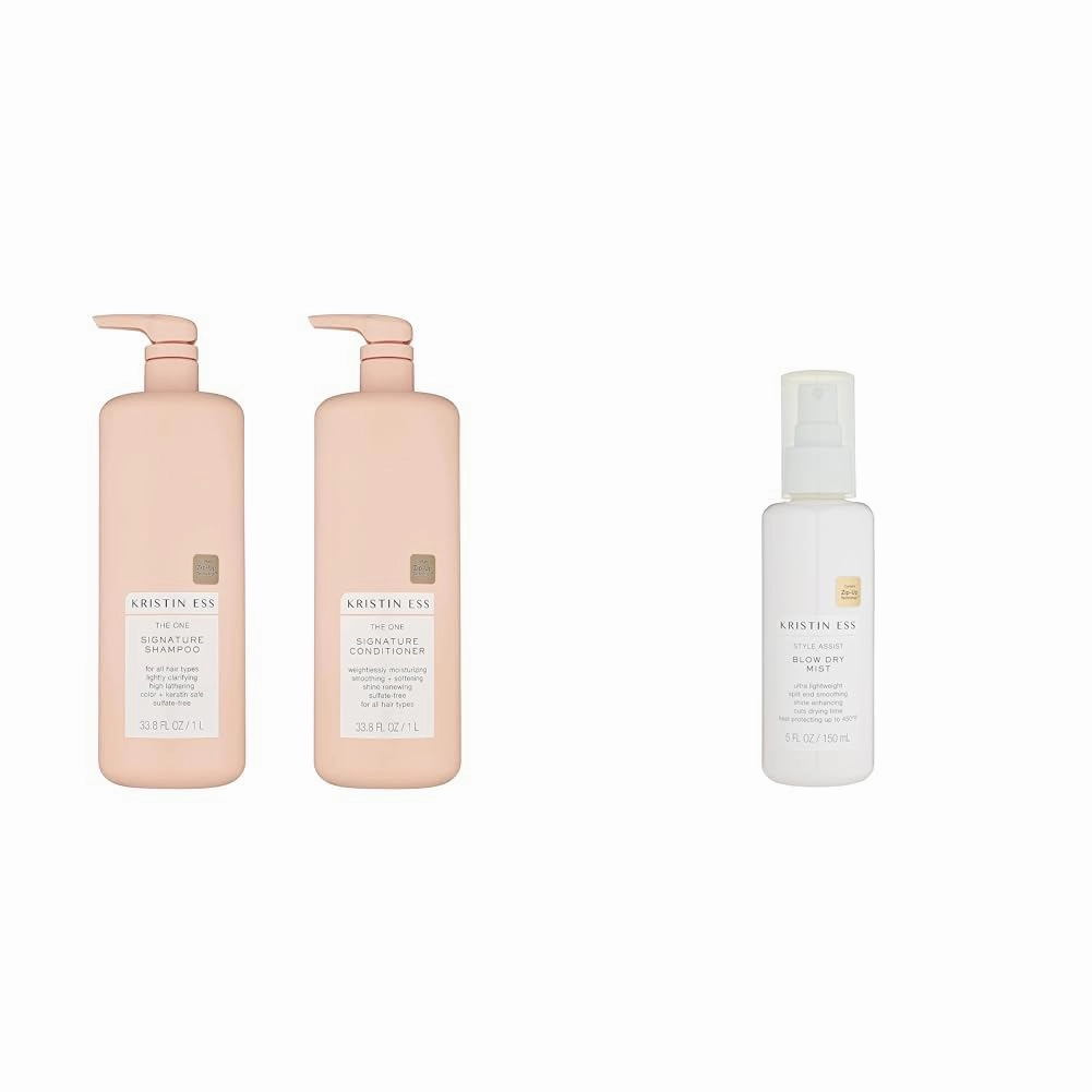 Kristin Ess Hydrating 33.8 fl oz Shampoo   Conditioner Set   Blow Dry Mist Heat Protectant Spray