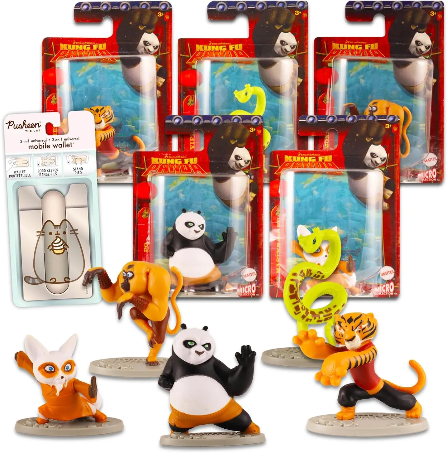 Kung Fu Panda Mini Figures Cake Topper Birthday Party Supplies - Bundle with 5 Kung Fu Panda Characters Cake Toppers & More | Kung Fu Panda Miniature Party Favors