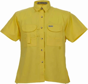 Ladies Short Sleeve Fishing Button Down Shirt, Breathable Outdoors Casual Lightweight Shirt
