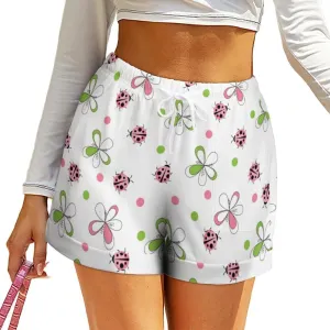 Ladybug Sweat Shorts Bermuda Short Womens Short Pants High Waisted Drawstring Casual Loose Bottom Board Shorts
