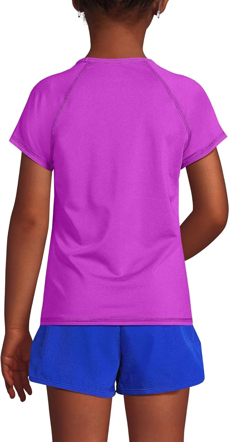 Lands' End Girls Graphic Mock Neck UPF 50 Sun Protection Rash Guard