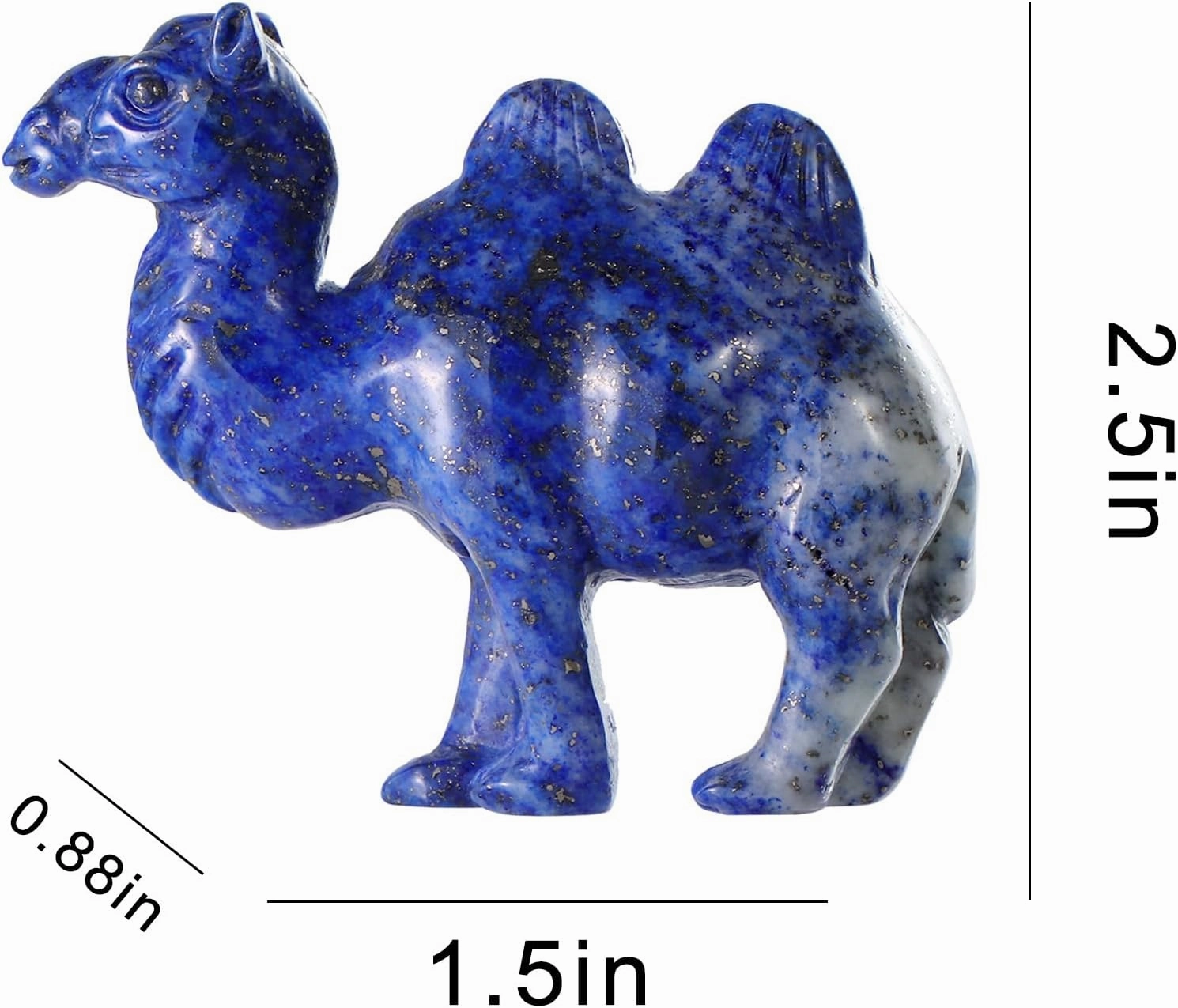 Lapis Lazuli Crystal Camel Statue Carved Small Camel Decor Ornament Pocket Animal Carvings Figurine Healing Stone Sculpture for Home Office Decor Gift,2.5"