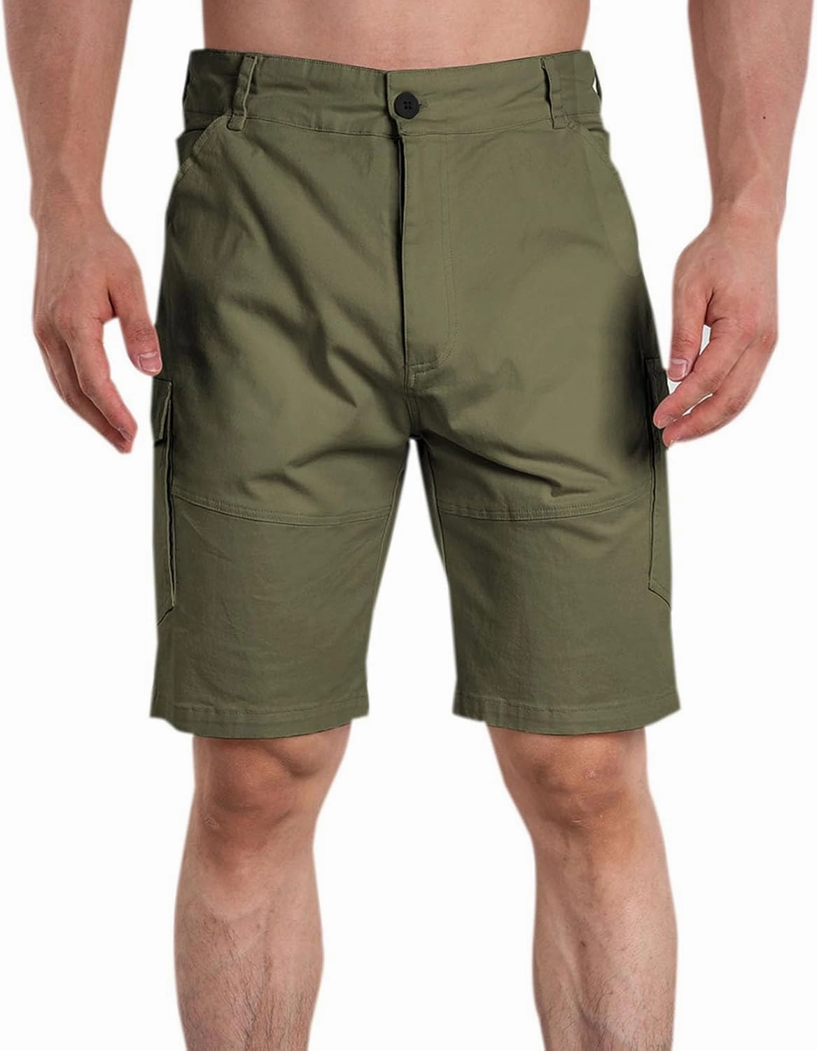 Lastesso Mens Athletic Shorts Casual Button Up Golf Shorts Lightweight Summer Workwear with Pockets Business Lounge Shorts