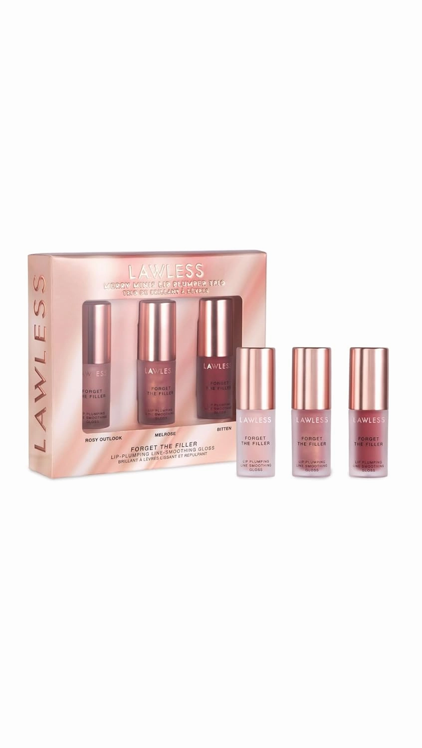 LAWLESS Women's Merry Minis Lip Plumping Trio, Multi, 1 Count