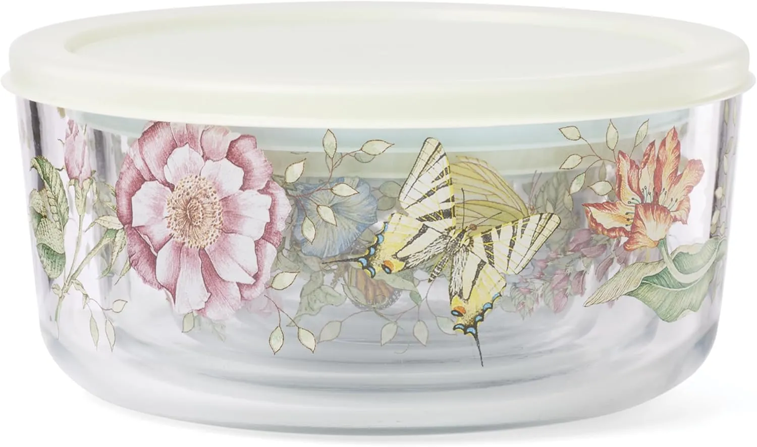 Lenox 897944 Butterfly Meadow Glass Food Storage Containers With Lids, Set Of 4