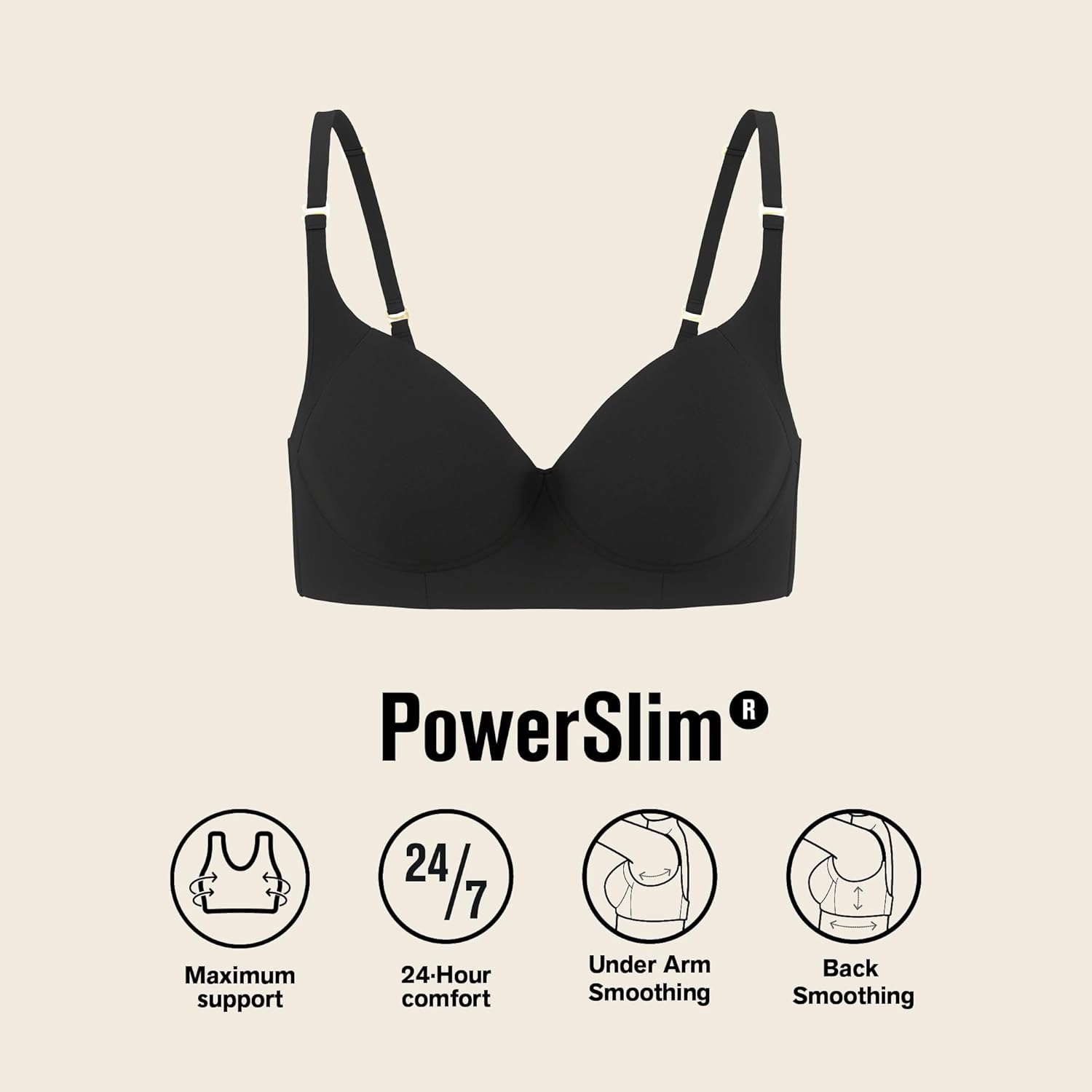 Leonisa Back Smoothing Bras for Women, Full Coverage Underwire Bra, Adjustable Hook & Eye Closure