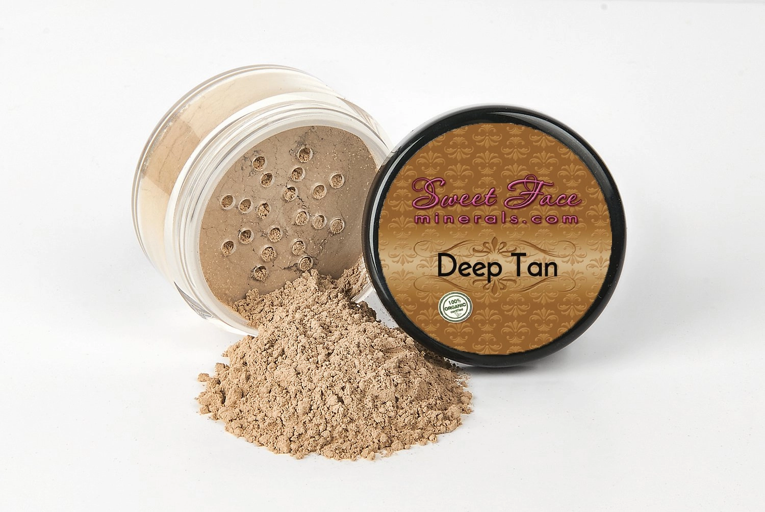 LEOPARD KIT w/BRUSH & BAG (DEEP TAN) Mineral Makeup Set Bare Face Sheer Powder Matte Foundation Cover