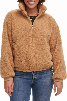 Levi's womens Zip Up Sherpa Teddy Jacket (Standard & Plus Sizes)