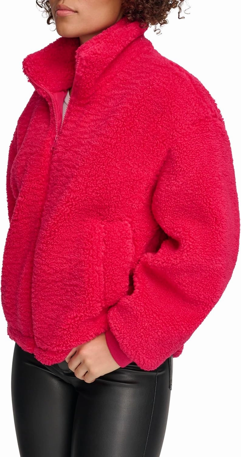 Levi's womens Zip Up Sherpa Teddy Jacket (Standard & Plus Sizes)