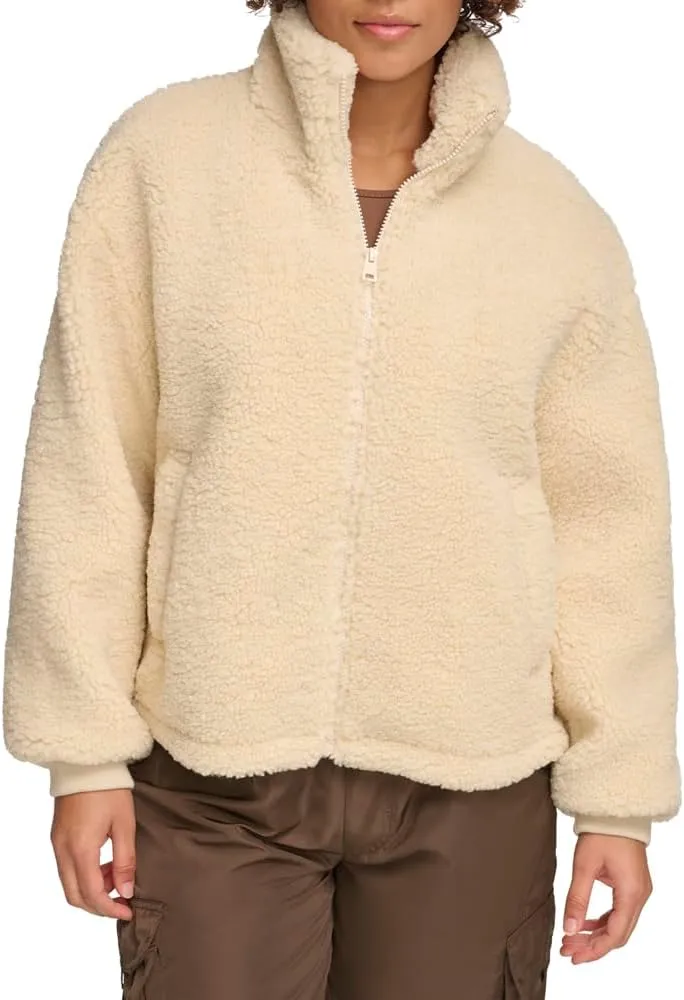 Levi's womens Zip Up Sherpa Teddy Jacket (Standard & Plus Sizes)