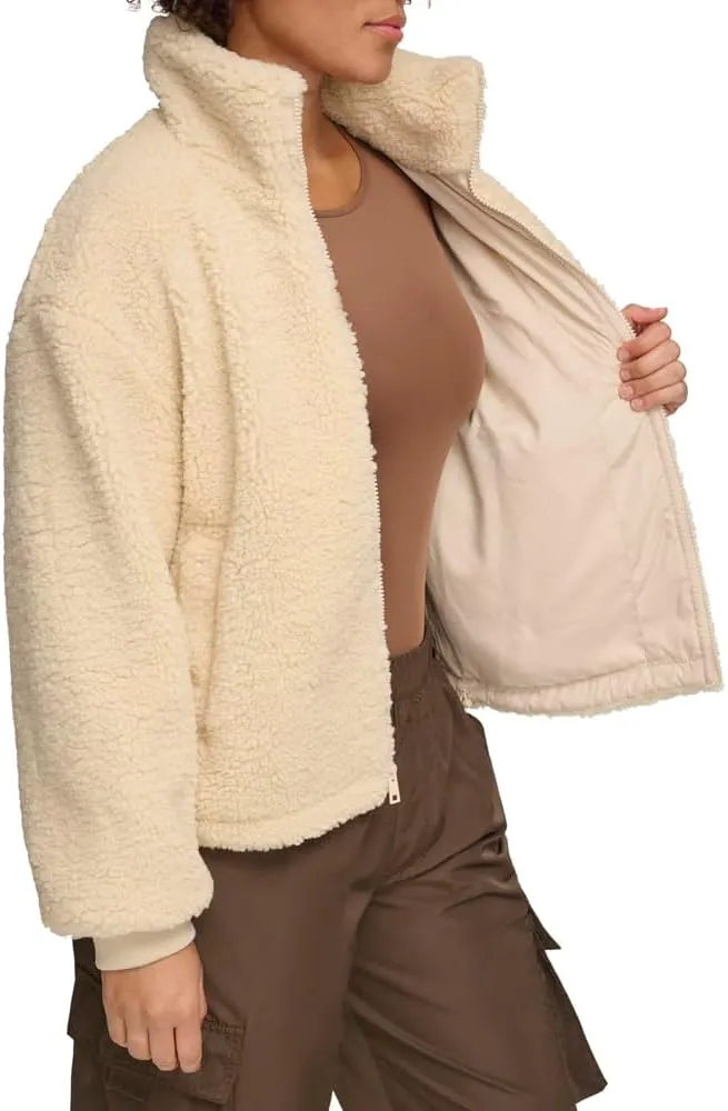 Levi's womens Zip Up Sherpa Teddy Jacket (Standard & Plus Sizes)