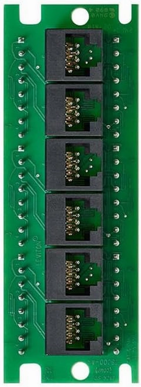Leviton 476TM-EX6 Twist and Mount Expansion Board, 6 CAT6 Ports, Black