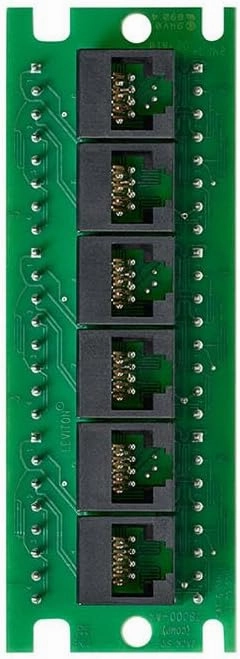 Leviton 476TM-EX6 Twist and Mount Expansion Board, 6 CAT6 Ports, Black