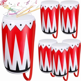 Libima 6 Pack Inflatable Instrument Toys Drum Music Instruments Party Props Decorations 80s 90s Inflatable Props Rock and Roll Music Party Favors Decorations