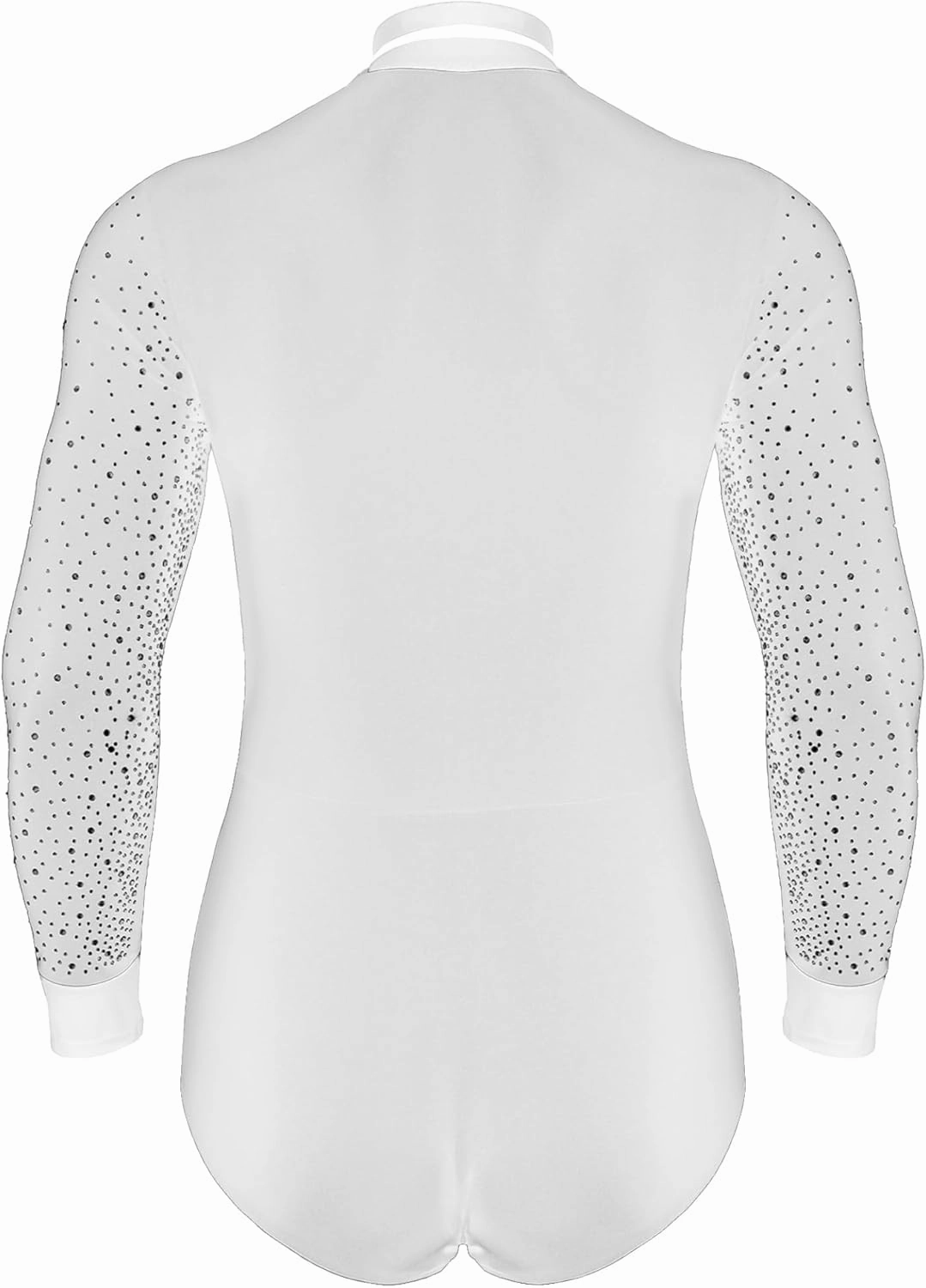 Linjinx Men's Shiny Latin Ballet Dance Shirt Leotard Ballroom Samba Salsa Bodysuit Costume with Bowtie