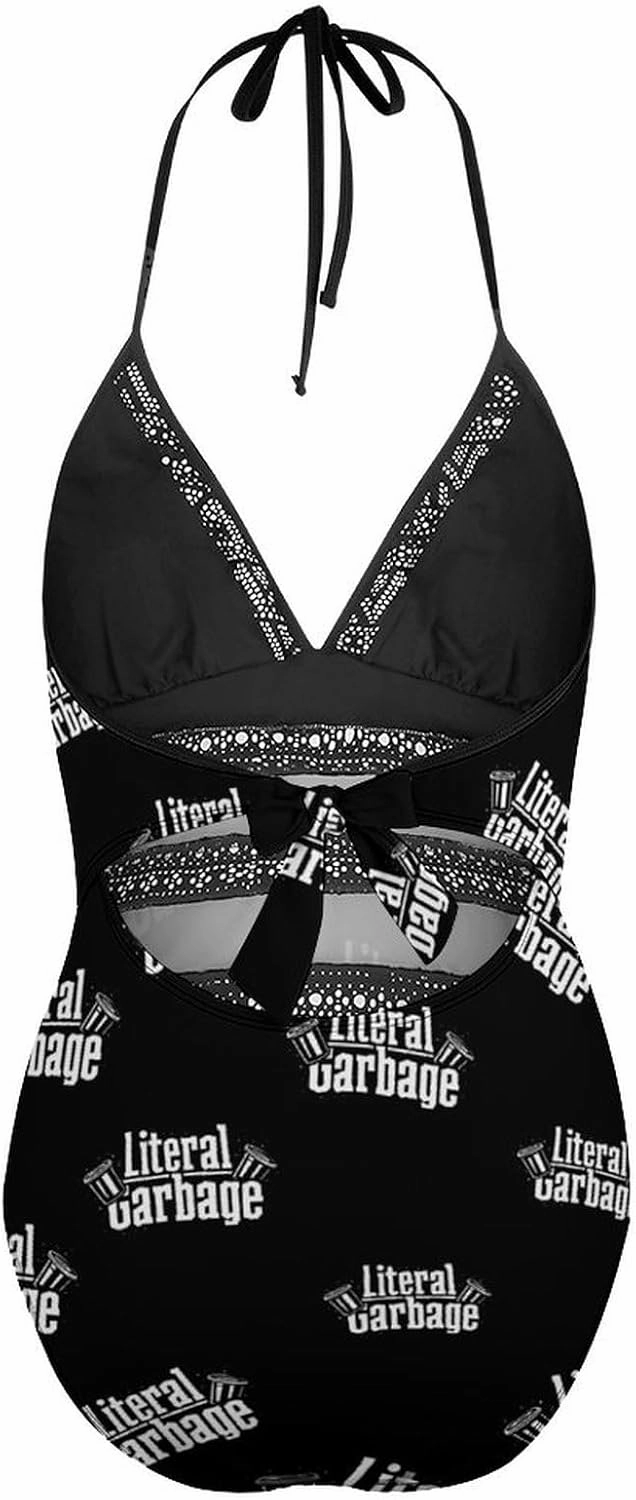 Literal Garbage One Piece Swimsuit Women Backless Hollow Adjustable Strap Bathing Suit V Neck Swimwear