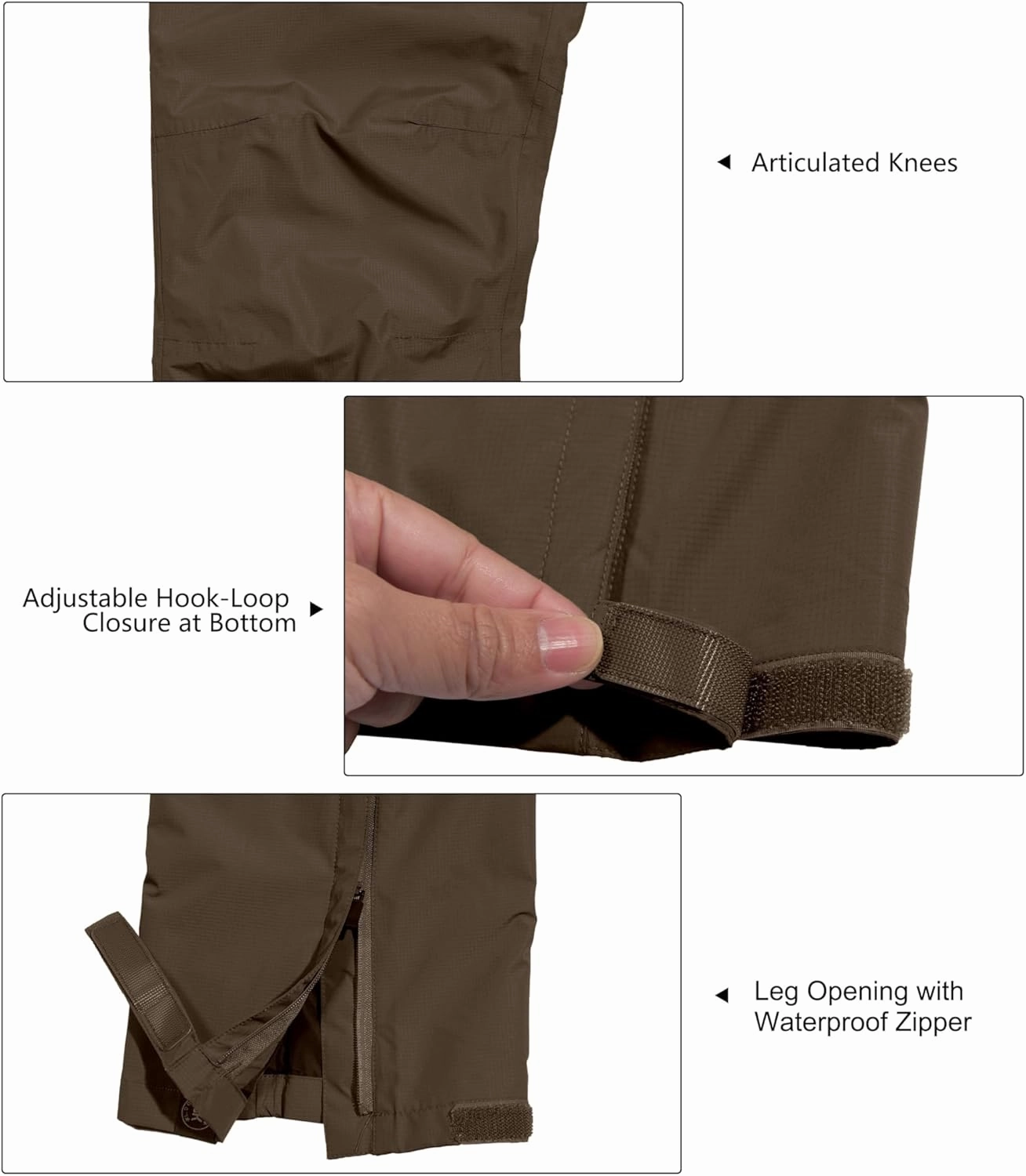Little Donkey Andy Men's Waterproof Lightweight Rain Pants Breathable Windproof Hiking Golf Fishing Pants