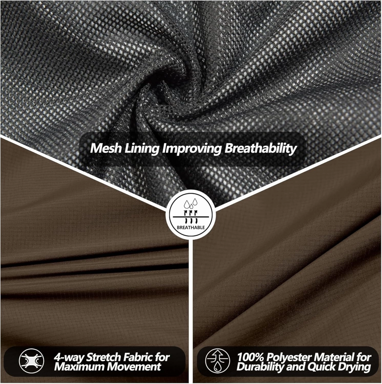 Little Donkey Andy Men's Waterproof Lightweight Rain Pants Breathable Windproof Hiking Golf Fishing Pants