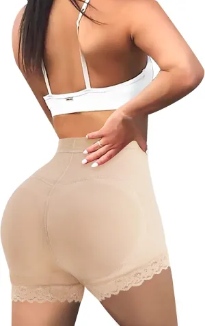 LODAY Womens Butt Lifter Padded Lace Panties Seamless Hip Enahncer Body Shaper Boyshort Underwear
