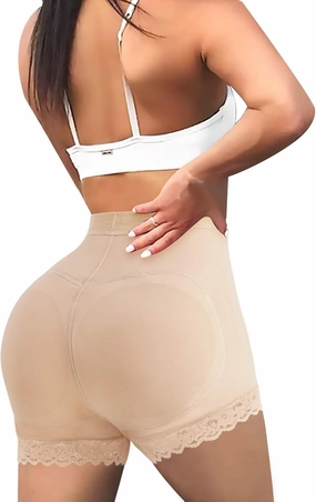 LODAY Womens Butt Lifter Padded Lace Panties Seamless Hip Enahncer Body Shaper Boyshort Underwear