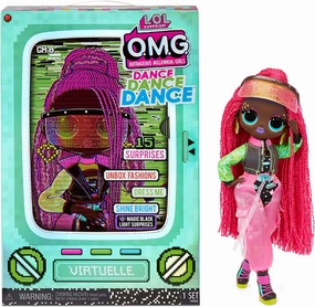 LOL Surprise OMG Dance Dance Virtuelle Fashion Doll With 15 Surprises, Designer Clothes, Magic Blacklight, Accessories, Shoes, Doll Stand, and TV Package for Girls Age 4 