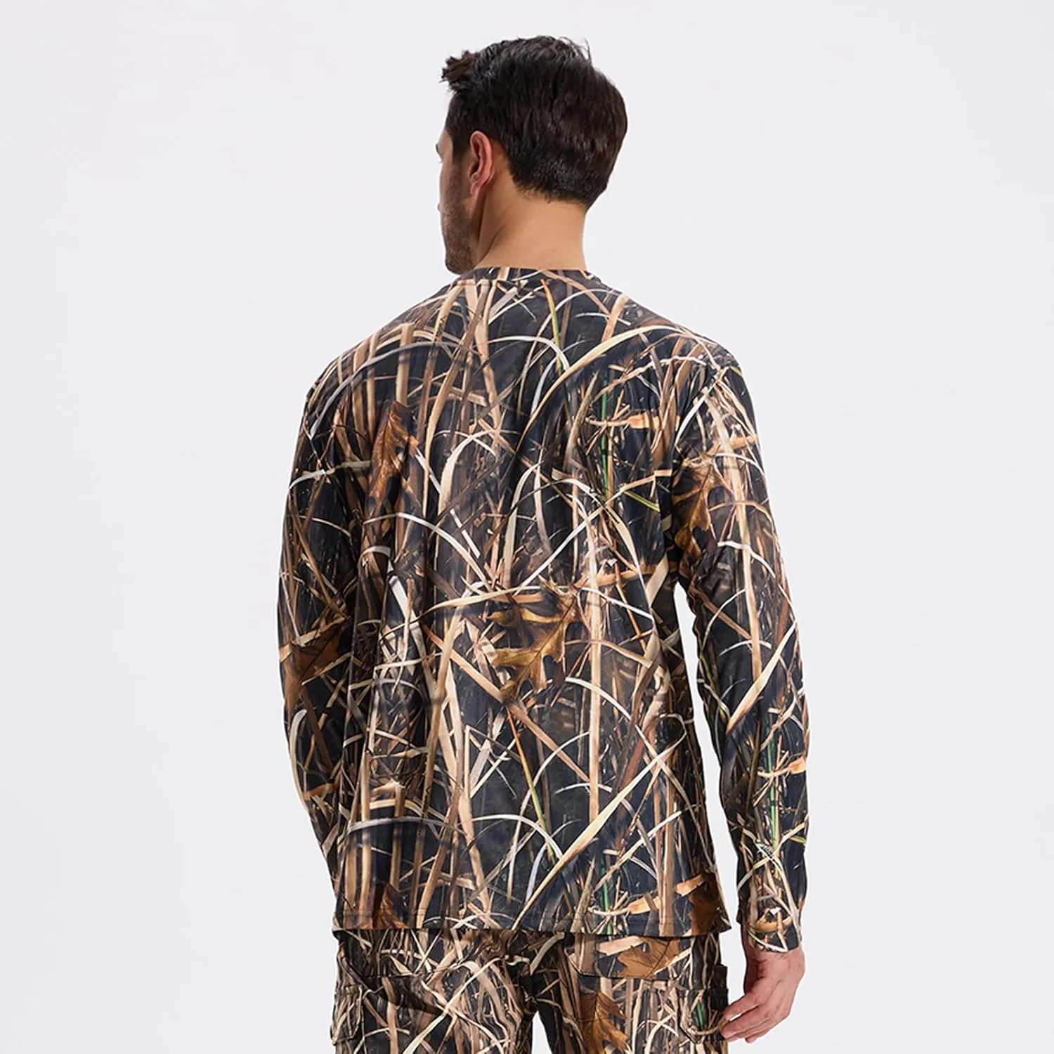 LOOGU Men’s Hunting Camo Shirt Lightweight, Camouflage Shirts for Men Long Sleeve Shirt for Fishing Hiking Camping