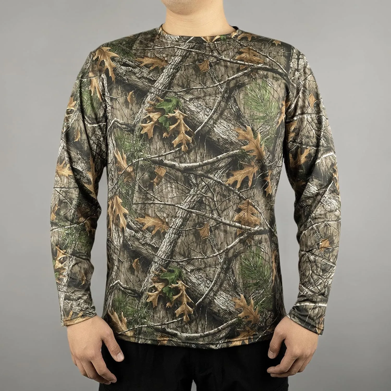 LOOGU Men’s Hunting Camo Shirt Lightweight, Camouflage Shirts for Men Long Sleeve Shirt for Fishing Hiking Camping