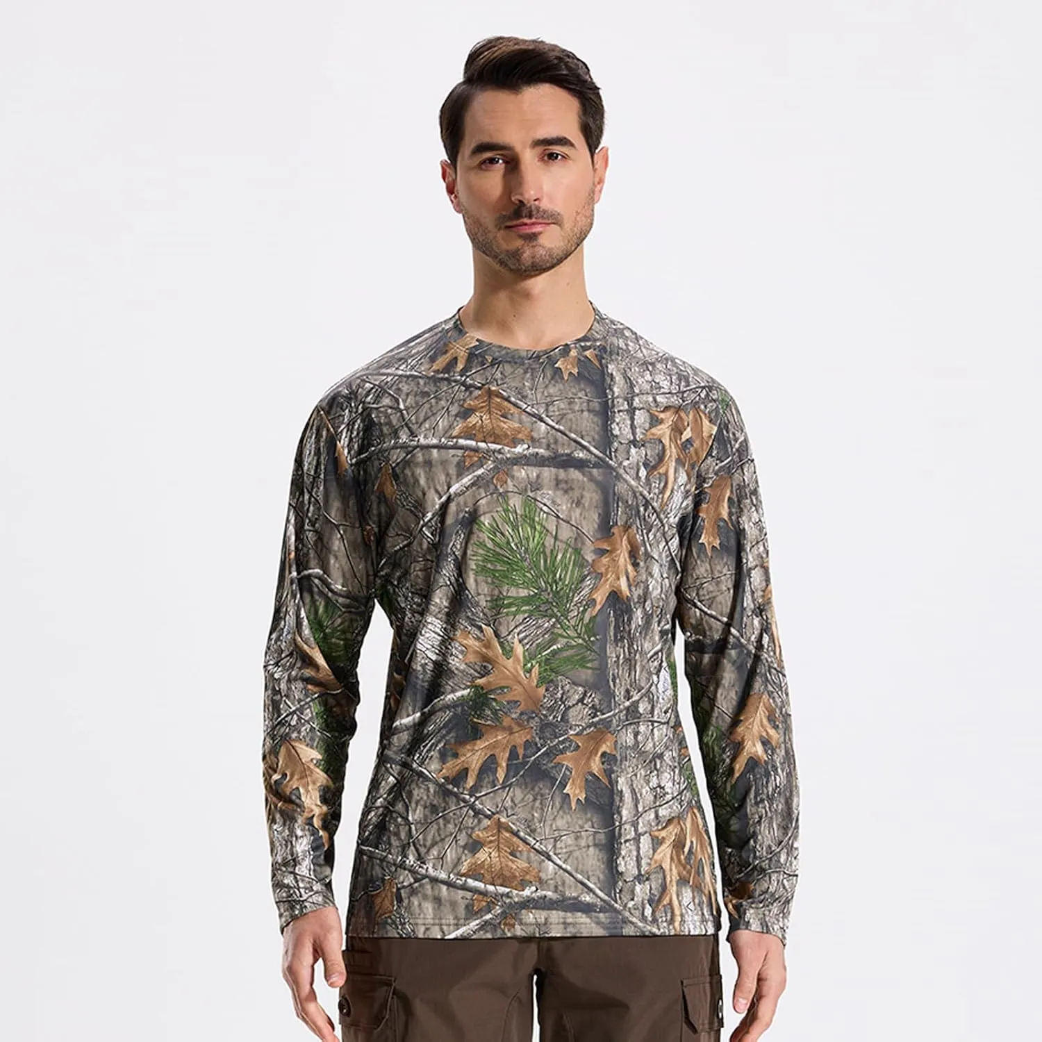 LOOGU Men’s Hunting Camo Shirt Lightweight, Camouflage Shirts for Men Long Sleeve Shirt for Fishing Hiking Camping