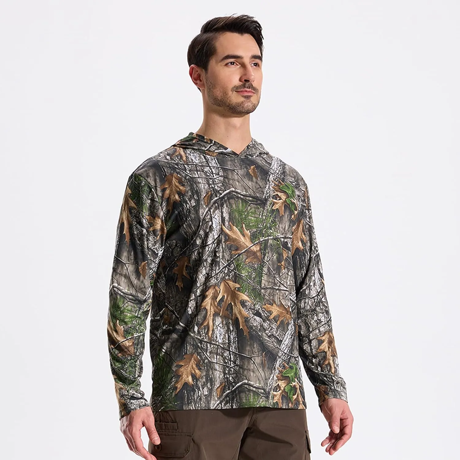 LOOGU Men’s Hunting Camo Shirt Lightweight, Camouflage Shirts for Men Long Sleeve Shirt for Fishing Hiking Camping