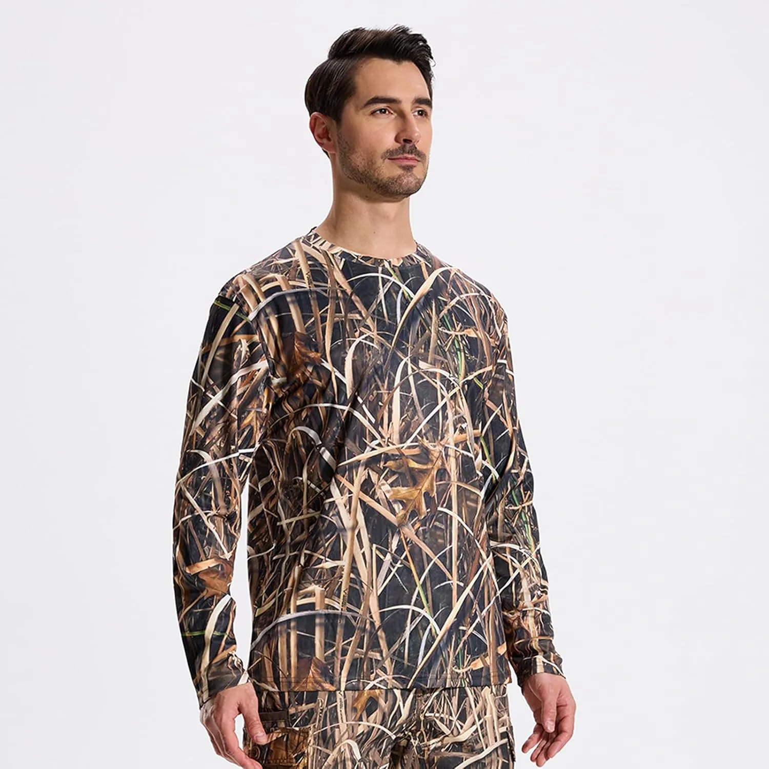 LOOGU Men’s Hunting Camo Shirt Lightweight, Camouflage Shirts for Men Long Sleeve Shirt for Fishing Hiking Camping