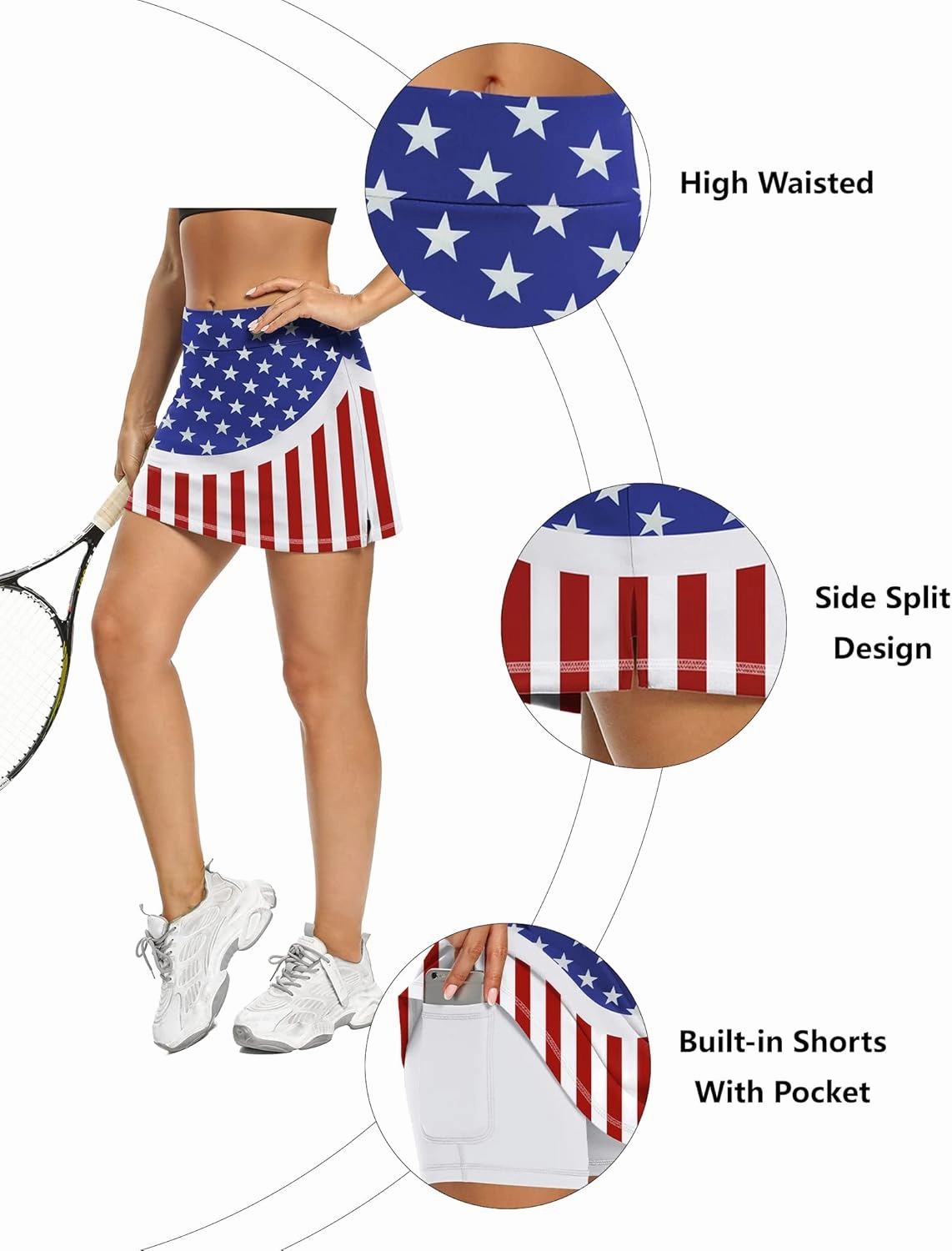 LouKeith Tennis Skirts for Women Golf Athletic Activewear Skorts Mini Summer Workout Running Shorts with Pockets