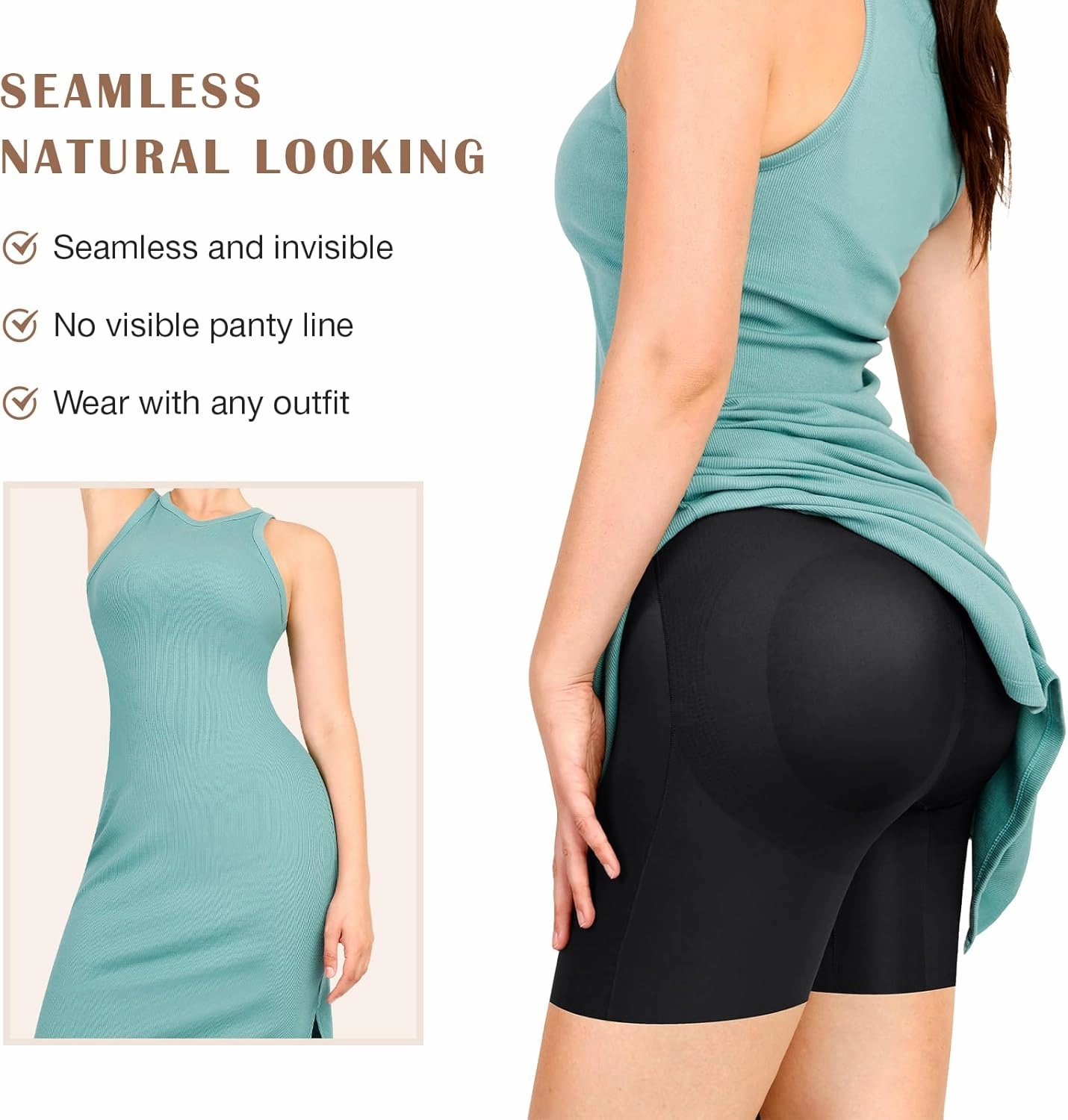 Lover-Beauty Butt Pads Shapewear High Waisted Tummy Control Padded Butt Lifting Underwear