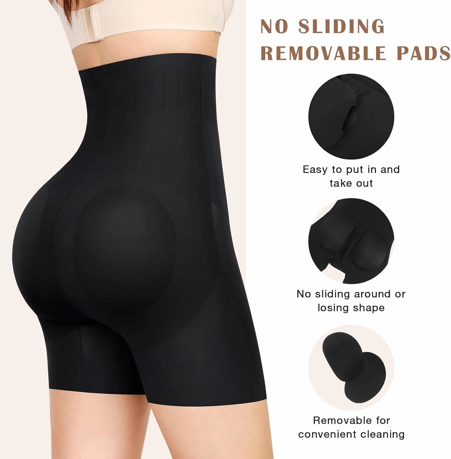 Lover-Beauty Butt Pads Shapewear High Waisted Tummy Control Padded Butt Lifting Underwear