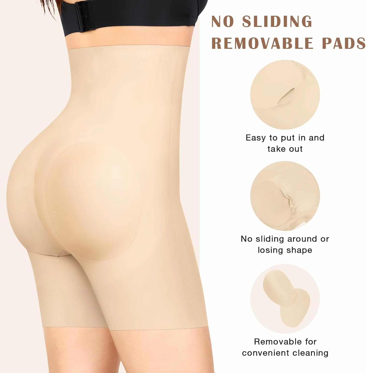 Lover-Beauty Butt Pads Shapewear High Waisted Tummy Control Padded Butt Lifting Underwear
