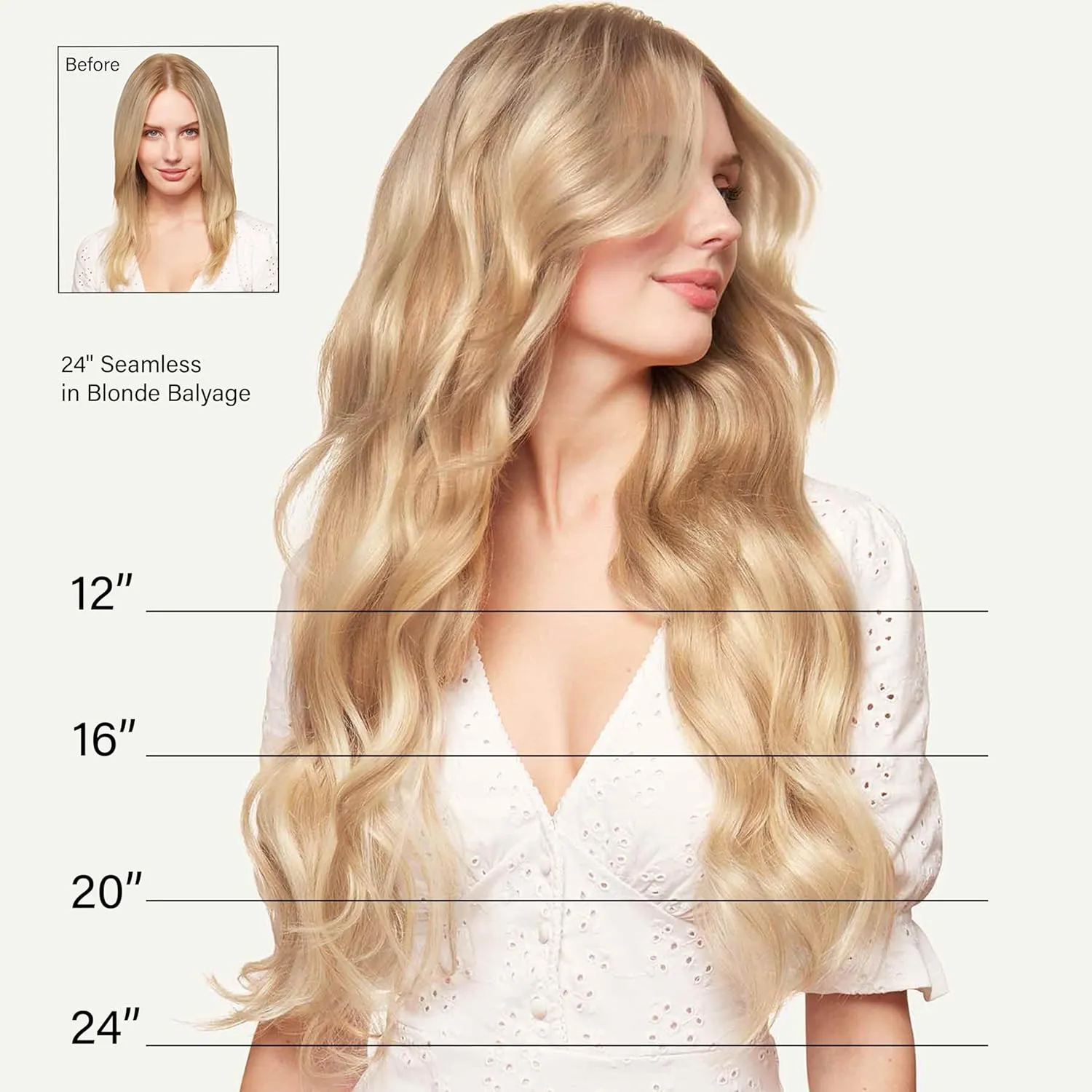 Luxy Hair 24" Chestnut Brown Balayage Classic Clip-In Hair Extensions (240 grams) 100% Remy Human Hair, Natural,Volume, 10-Piece Set, Blends Easily