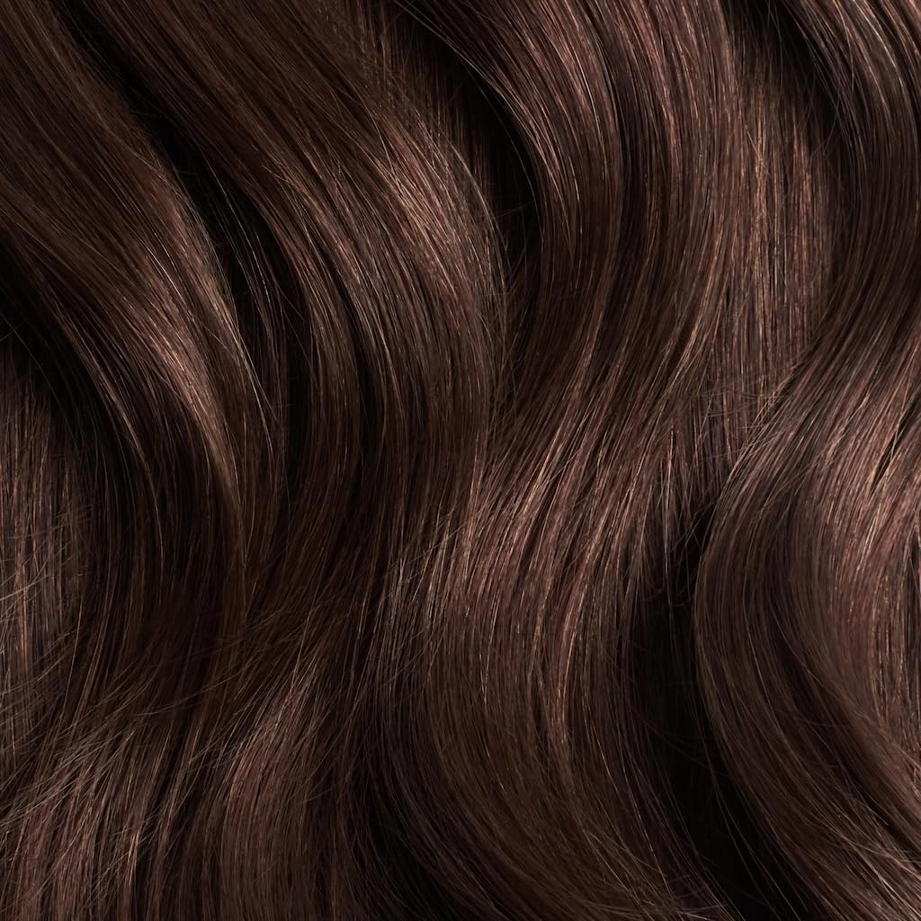 Luxy 100% Remy Human Hair – Halo Clip-In Hair Extensions –Natural Looking Volume & Length - One-Piece - Easy 5-Min Application 140 grams 16" Chocolate Brown Halo