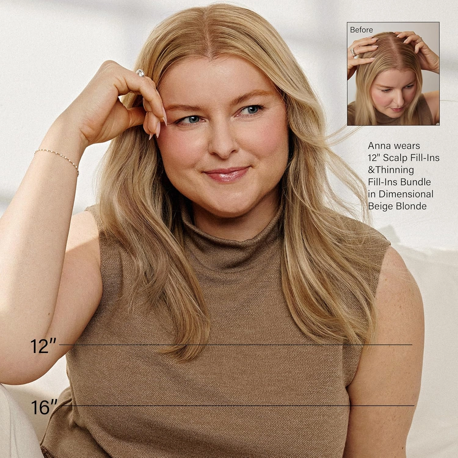 Luxy 100% Remy Human Hair – Scalp Hair Fill-Ins - Clip-Ins for Scalp & Part Line Coverage - Natural Coverage for Thinning Areas, Lightweight Mesh Bands 30 grams 12" Ash Brown Highlights