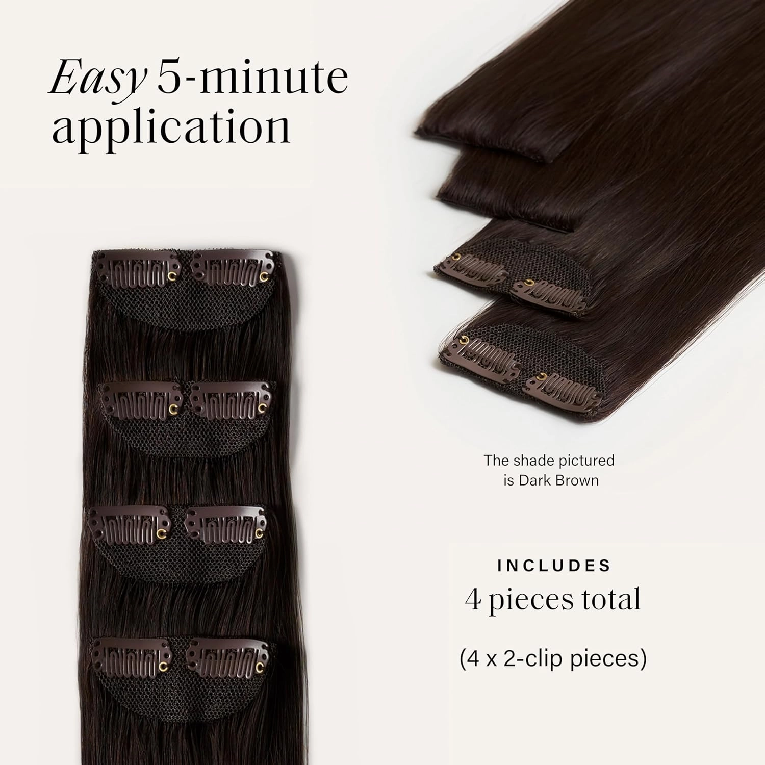 Luxy 100% Remy Human Hair – Scalp Hair Fill-Ins - Clip-Ins for Scalp & Part Line Coverage - Natural Coverage for Thinning Areas, Lightweight Mesh Bands 30 grams 12" Ash Brown Highlights
