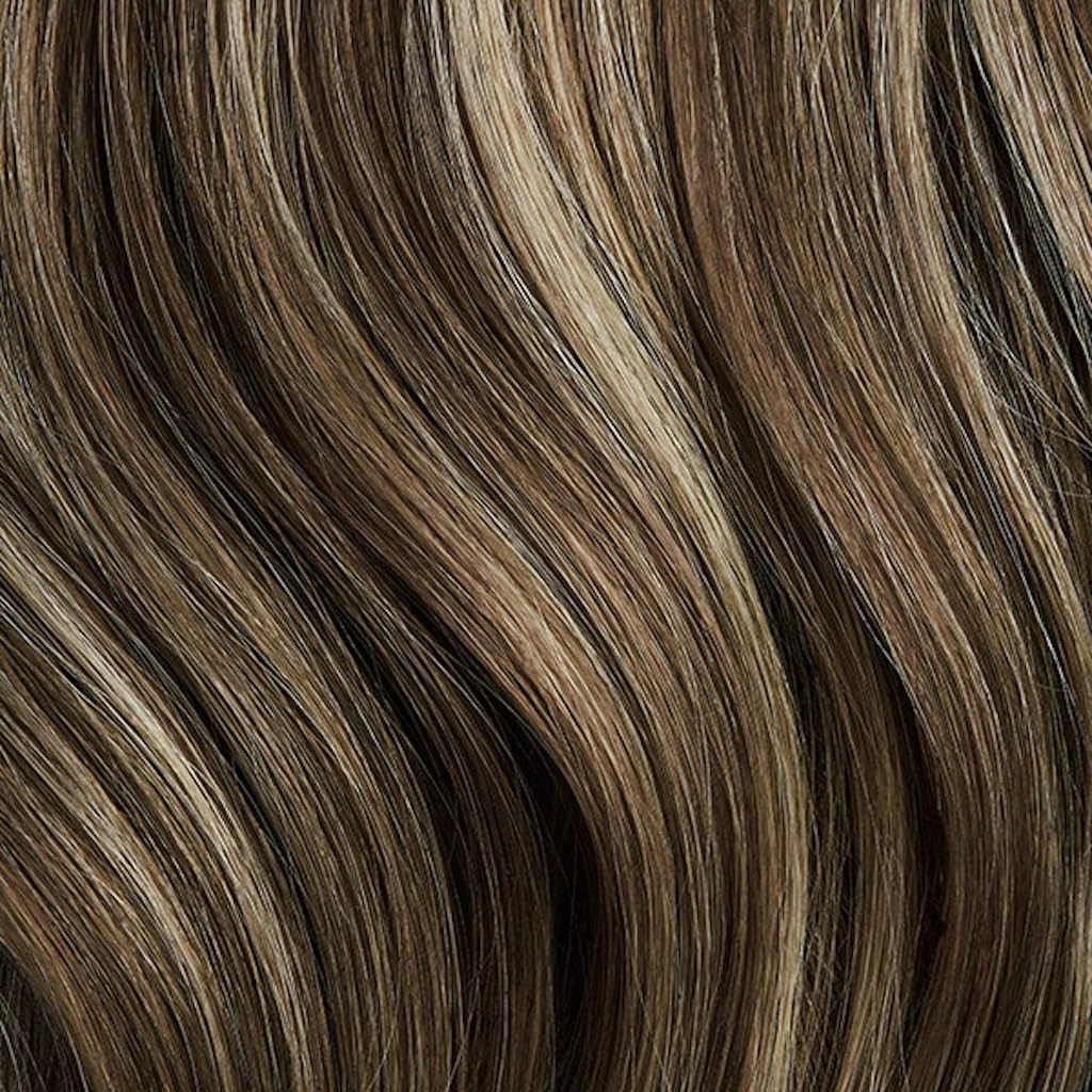 Luxy 100% Remy Human Hair – Scalp Hair Fill-Ins - Clip-Ins for Scalp & Part Line Coverage - Natural Coverage for Thinning Areas, Lightweight Mesh Bands 30 grams 12" Ash Brown Highlights
