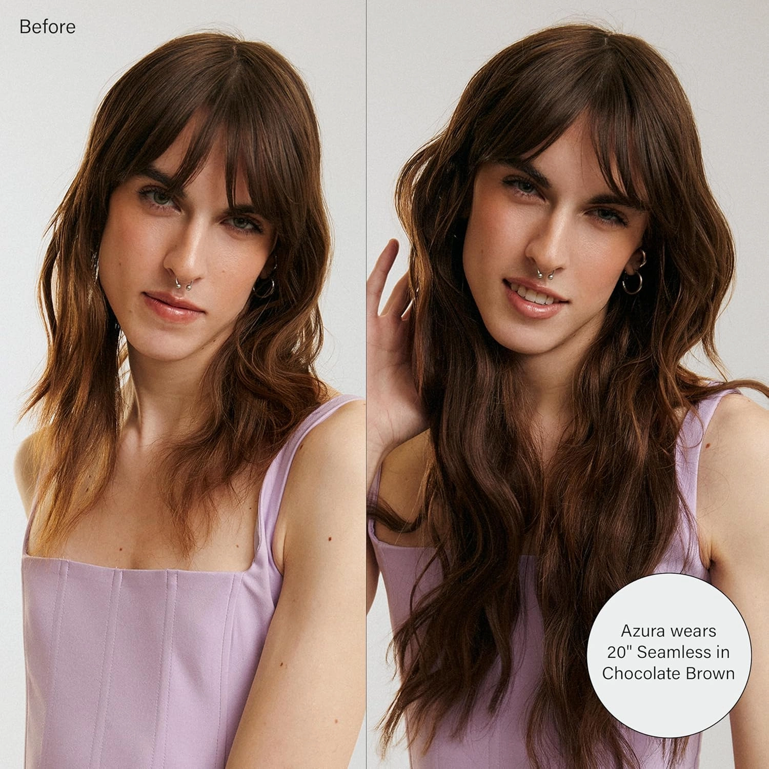 Luxy 100% Remy Human Hair - Seamless Clip-In Hair Extensions - Multi-Dimensional Color for Natural Blending, Adds Volume & Length 240 grams 24" Ash Brown Balayage