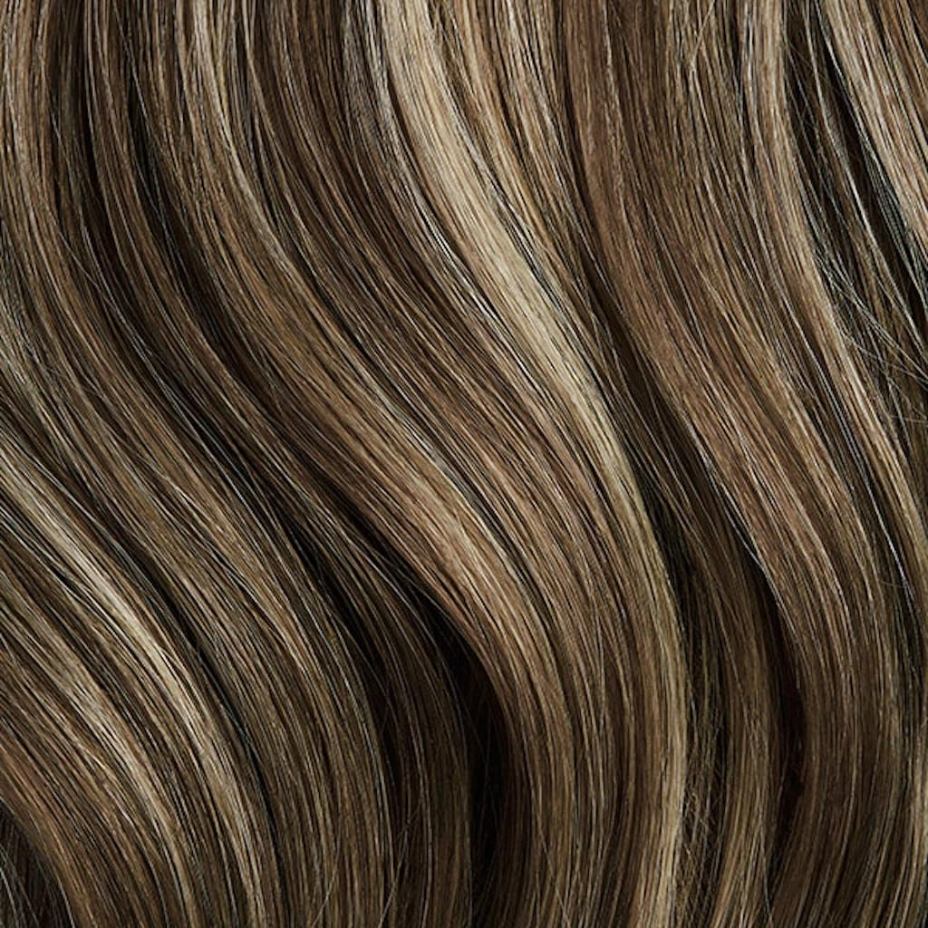 Luxy 100% Remy Human Hair, Classic 160g Clip-In Hair Extensions - 10 Wefts Multi-Dimensional Color for Natural Blending, Adds Volume & Length, Easy Apply & Remove 16" Ash Brown Highlights
