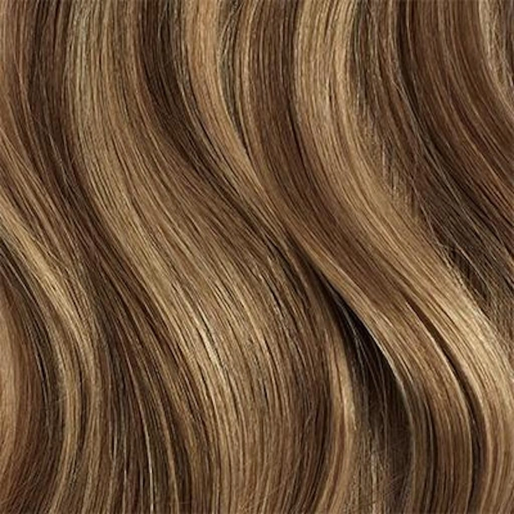 Luxy 100% Remy Human Hair, Classic 160g Clip-In Hair Extensions - 10 Wefts Multi-Dimensional Color for Natural Blending, Adds Volume & Length, Easy Apply & Remove 16" Chestnut Brown Highlights