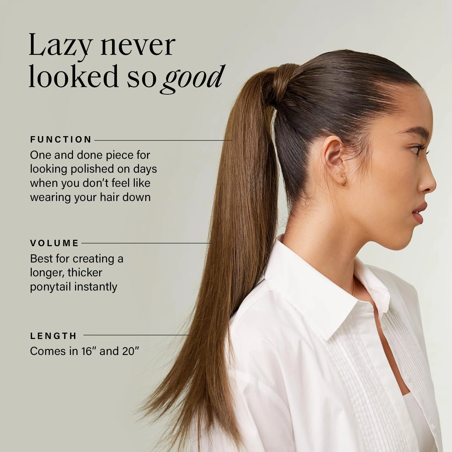Luxy 100% Remy Human Hair, Clip-In Ponytail Extension, One-Piece Wrap & Secure Prongs - Natural Looking Volume & Length for All Hair Types 120 grams 20" Dirty Blonde Ponytail