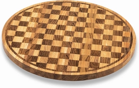 MACKENZIE-CHILDS Check Lazy Susan, Cute Rotating Serving Board, Round Charcuterie Board, or Dish Holder