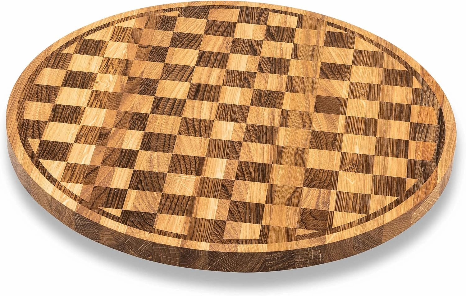 MACKENZIE-CHILDS Check Lazy Susan, Cute Rotating Serving Board, Round Charcuterie Board, or Dish Holder