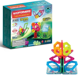 Magformers Twinkling Garden 27-Piece Set | Magnetic Tiles Building Blocks, Educational Kit, STEM Toy Set | Magnetic Building Tiles for Kids to Develop Problem-Solving Abilities and Shape Recognition