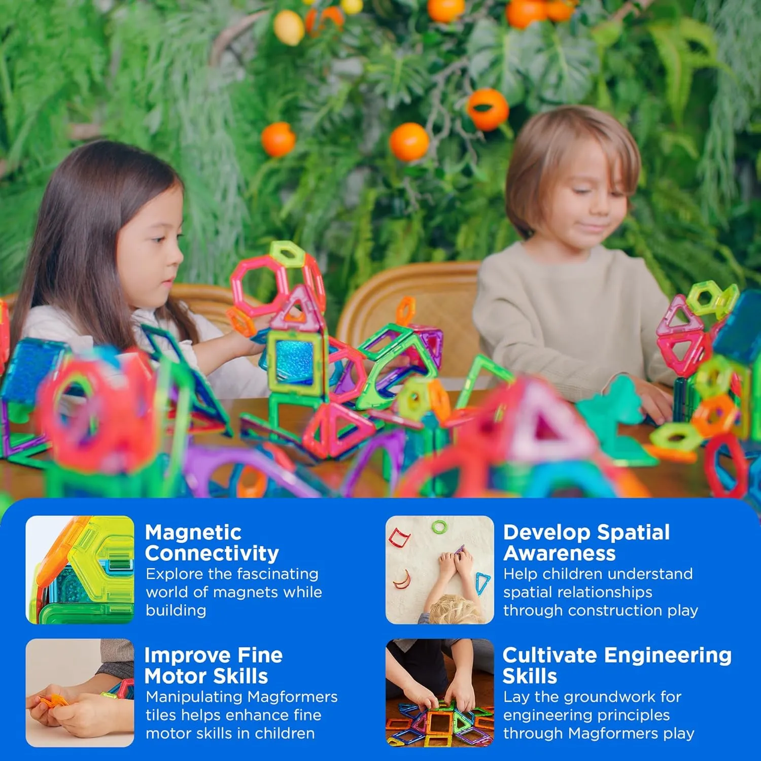 Magformers Twinkling Garden 27-Piece Set | Magnetic Tiles Building Blocks, Educational Kit, STEM Toy Set | Magnetic Building Tiles for Kids to Develop Problem-Solving Abilities and Shape Recognition